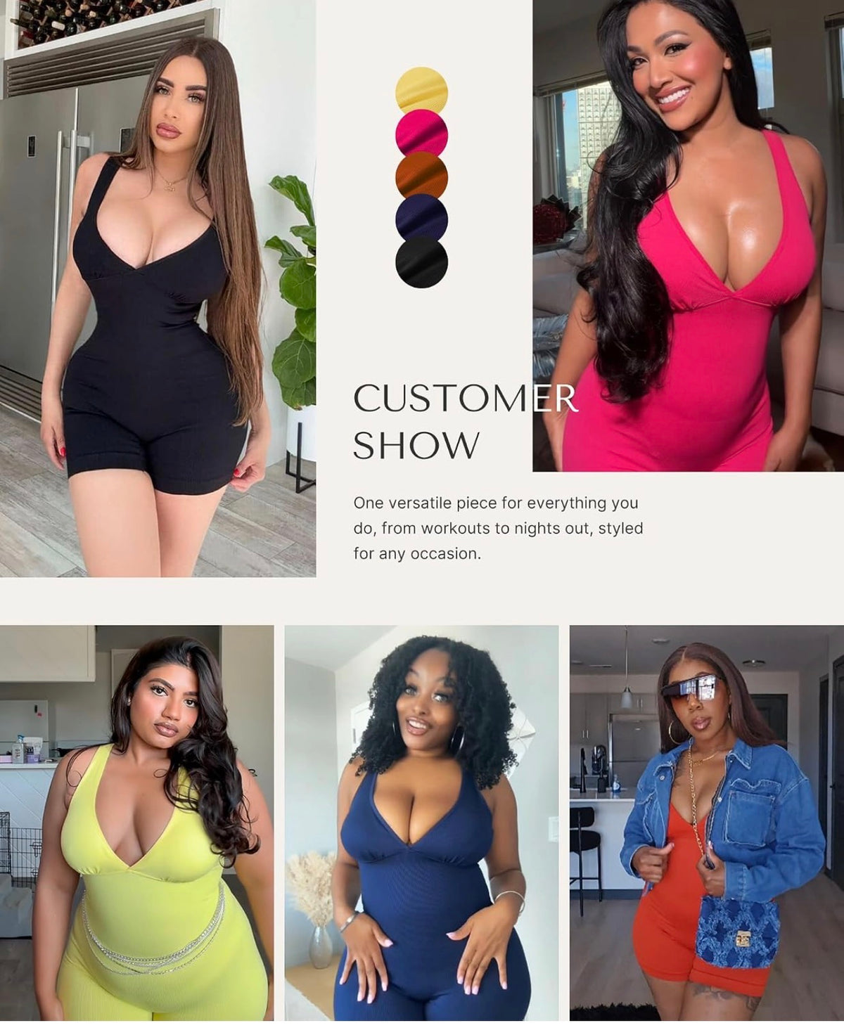 Pretty Mama Tummy Control  Stretch Shorts Jumpsuit Romper