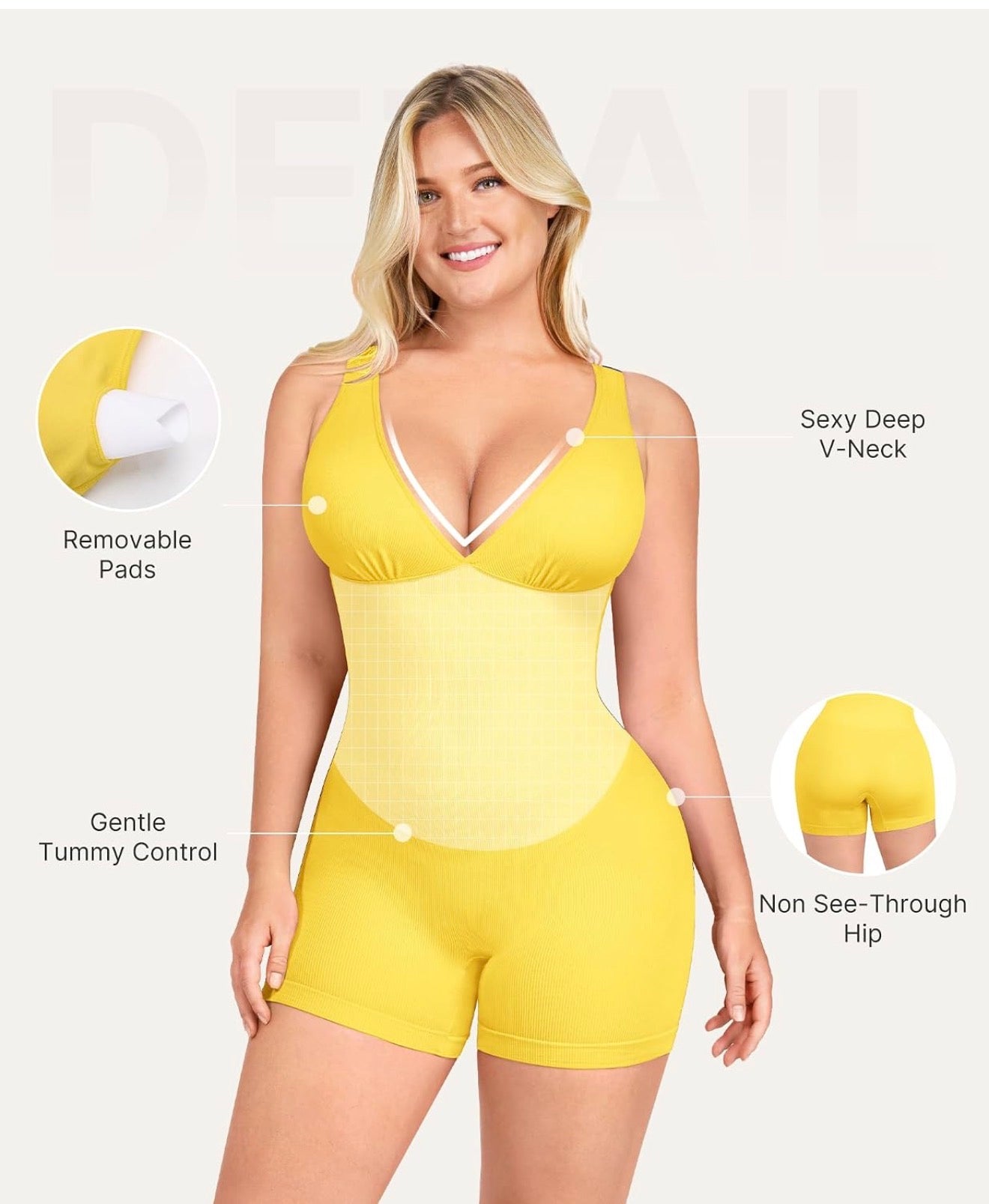 Pretty Mama Tummy Control  Stretch Shorts Jumpsuit Romper